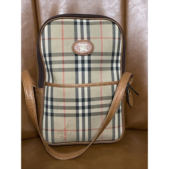 Burberry Shoulder Bag Satchel Nova check Shadow Horse Authenticated Read Desc - Picture 1 of 16